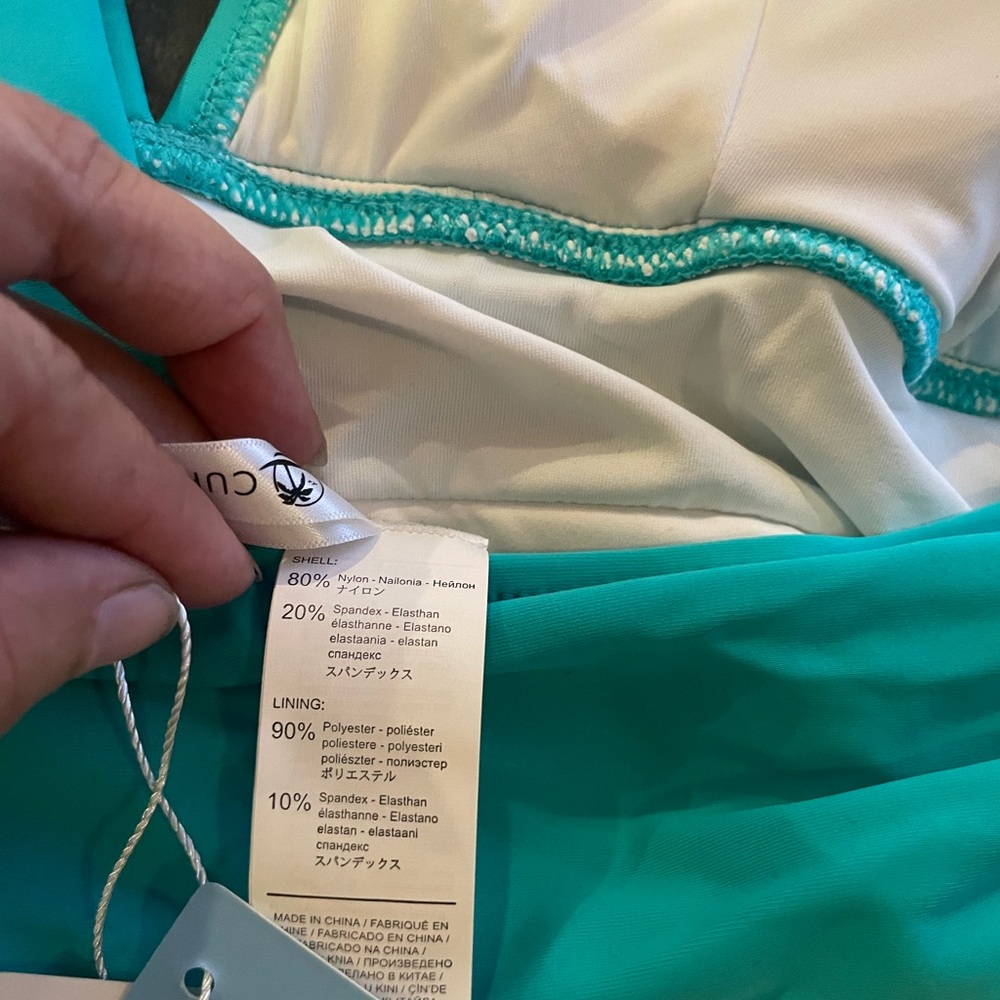 Cupshe Turquoise Halter One-Piece Swimsuit with Floral Print Size Small - Picture 6 of 6
